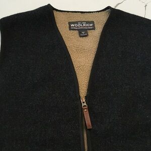 Woolrich Dark Gray Medium Vest Wool Vintage Brown Mens